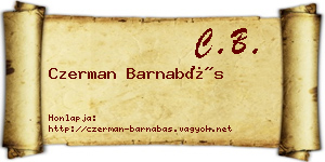 Czerman Barnabás névjegykártya